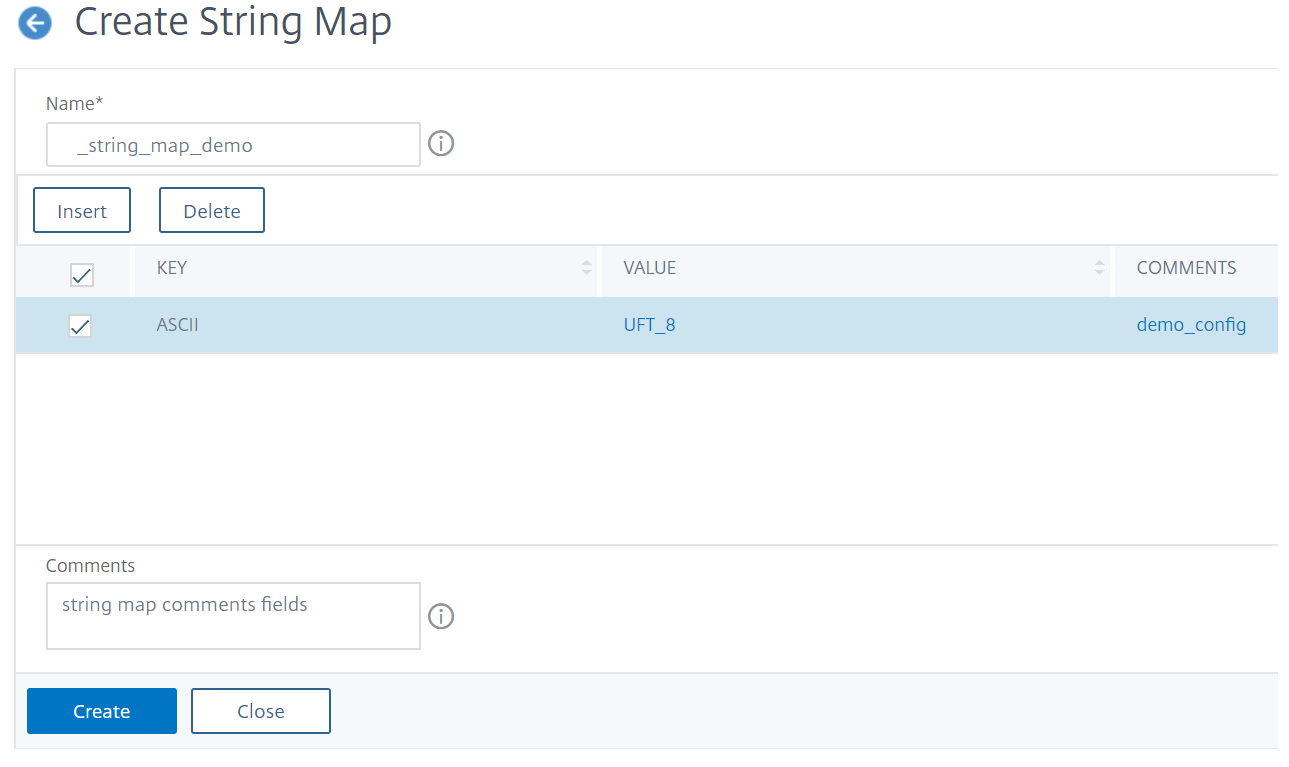 string map configuration