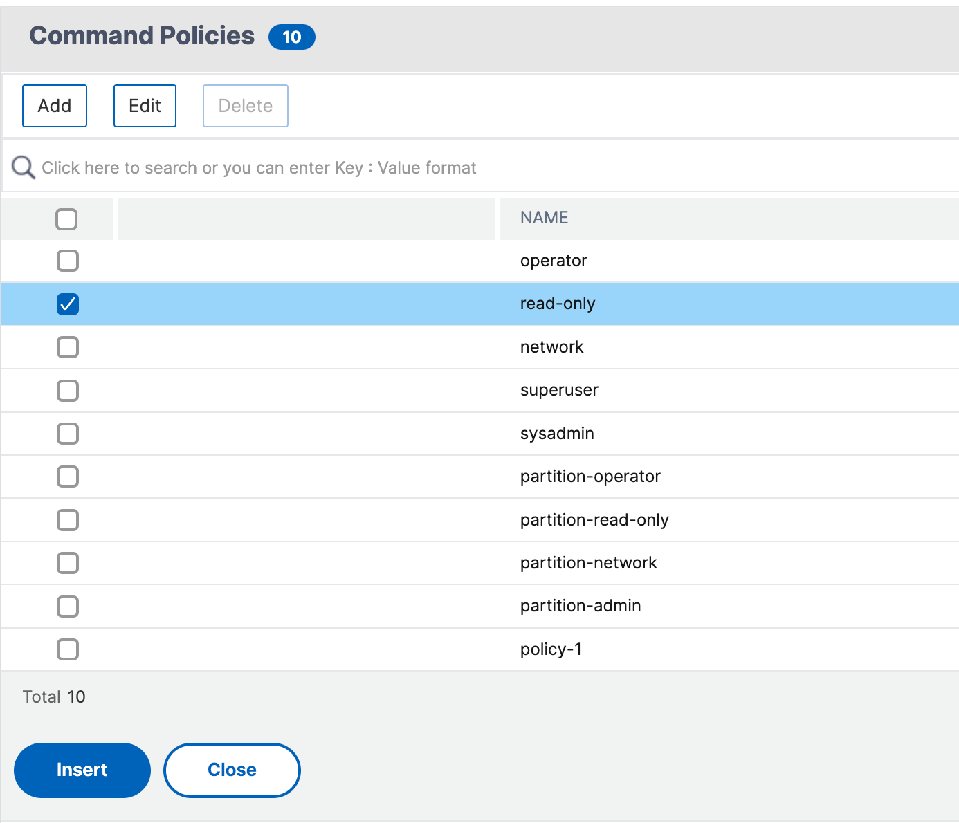 Bind command policies to a system user group account on NetScaler GUI