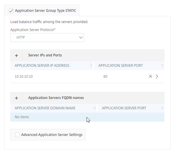 configure the application for an Autoscale group static