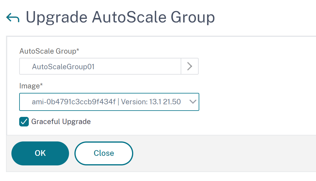 Upgrade Autoscale group page