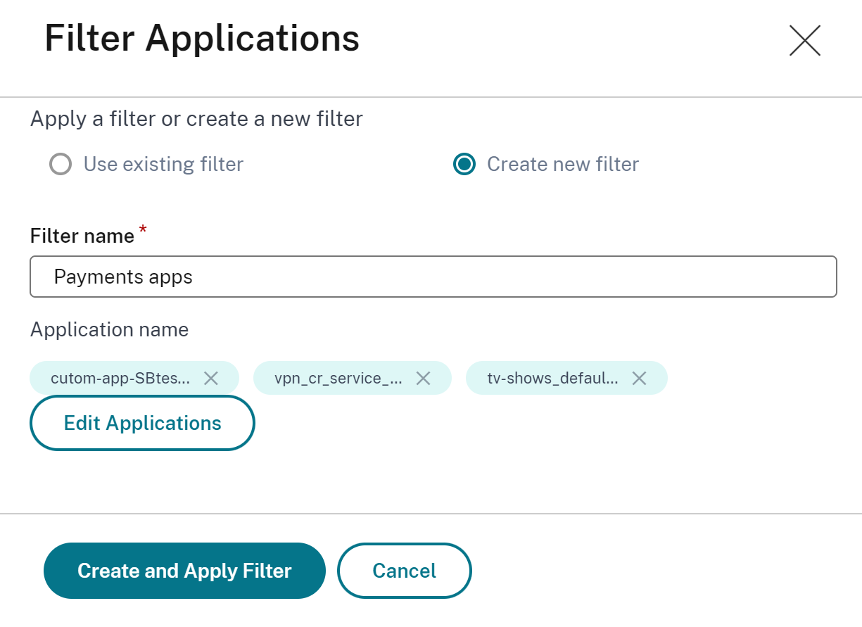 Create and apply filter
