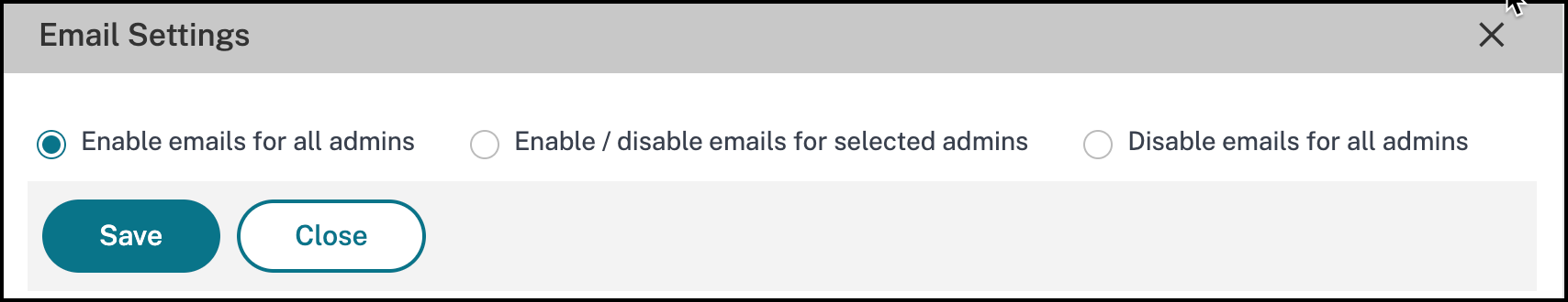 Enable Admin Emails