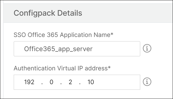 SSO Office 365 application name