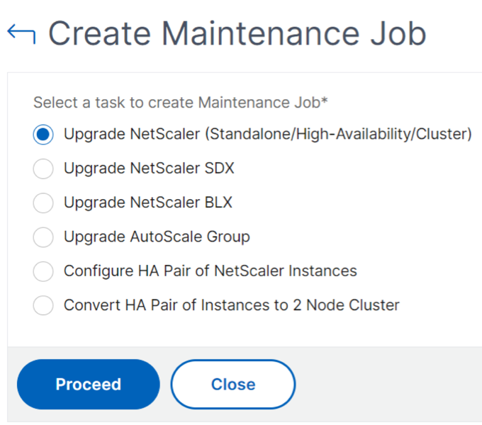 Select upgrade maintenance job
