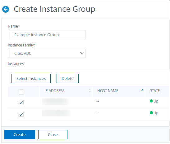 Create instance groups