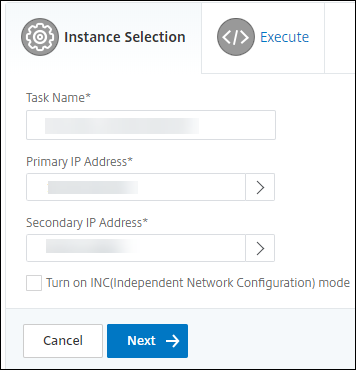 Select secondary instance