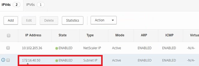 Configurar la dirección IP de la subred