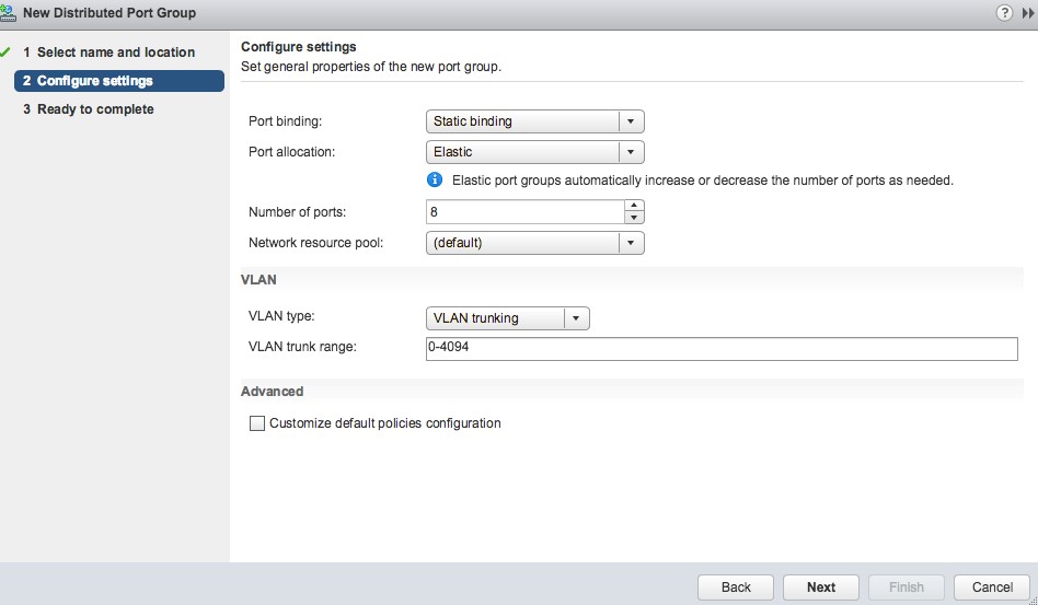 Configure port group in vSphere client