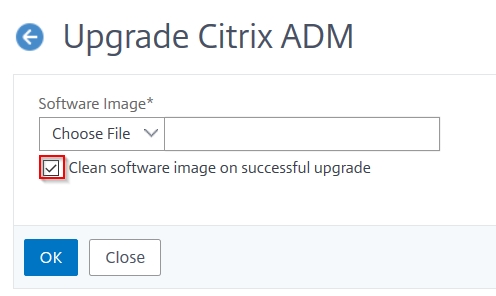Select upgrade file