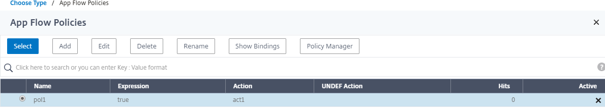 Select AppFlow policy2