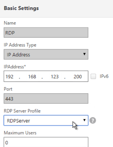 Utiliser le profil de serveur RDP