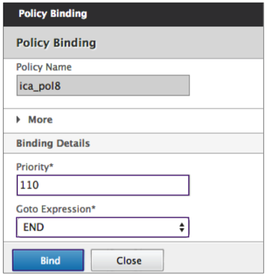 Edit policy binding
