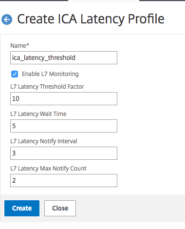 ICA latency profile creation