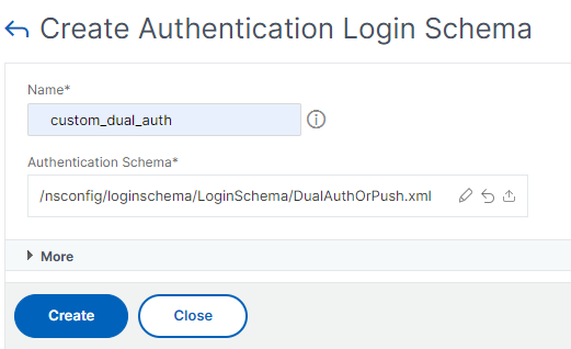 Create authentication schema