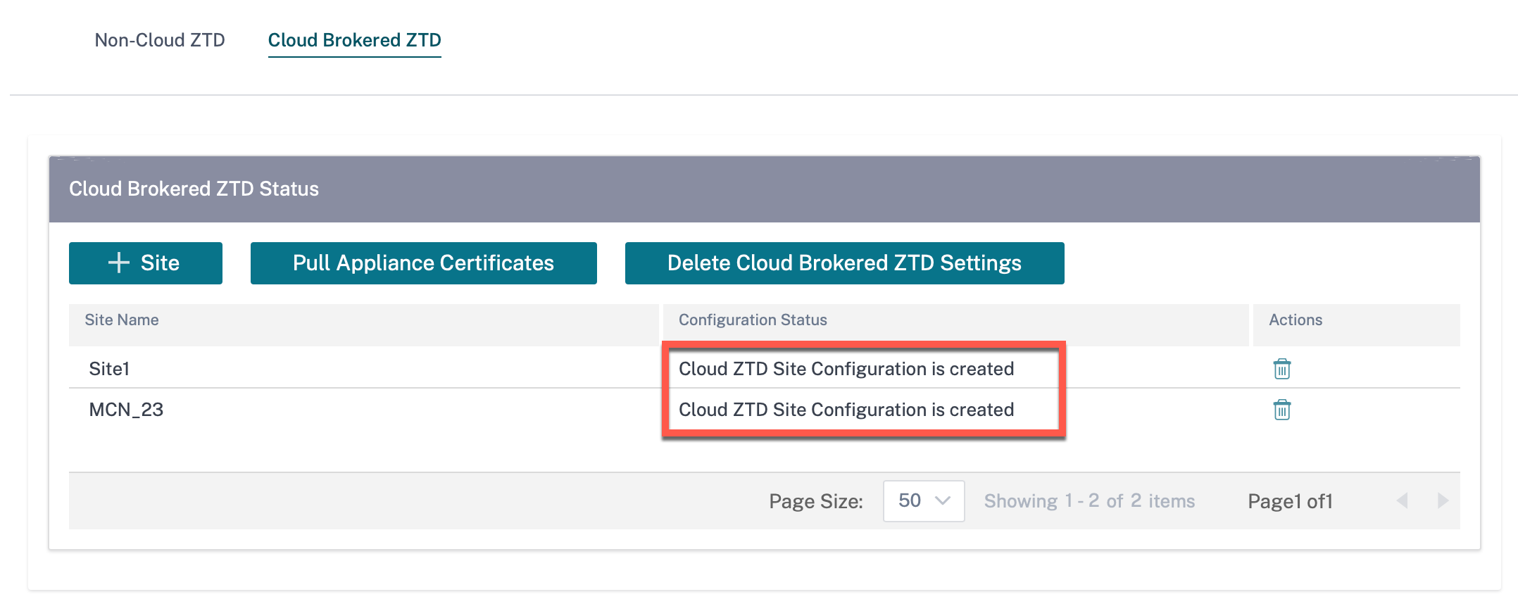 Cloud zero-touch deployment configuration status