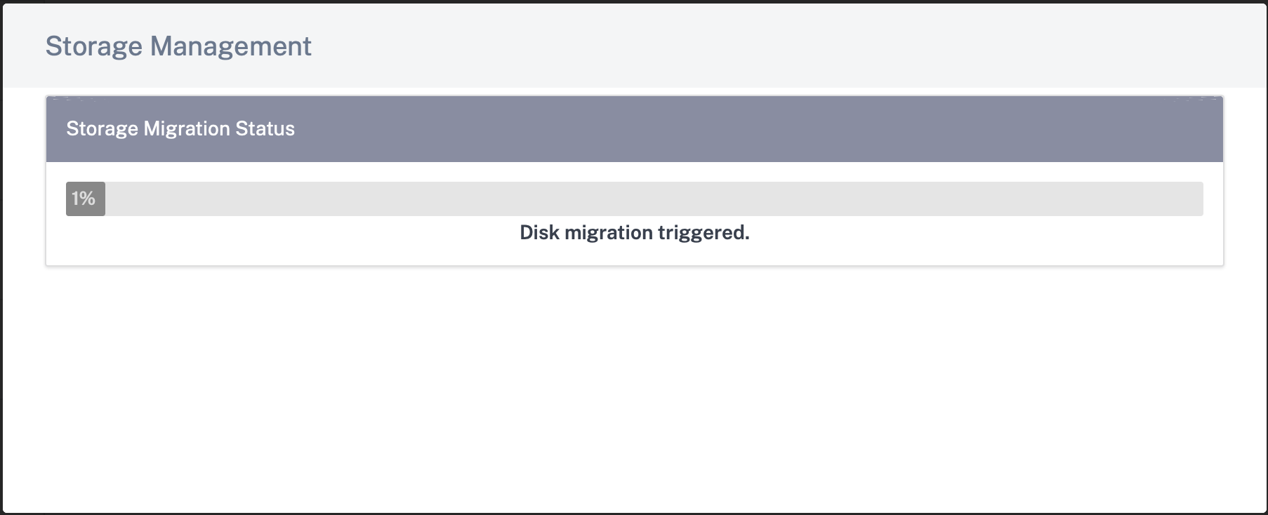 Disk migration triggered