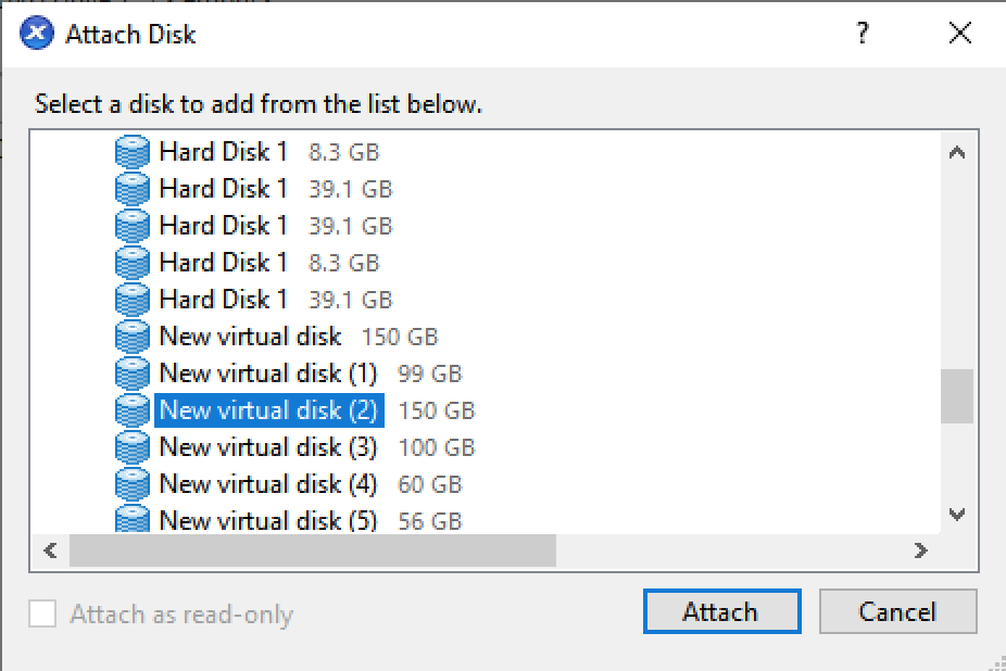 Hypervisor attaches disk