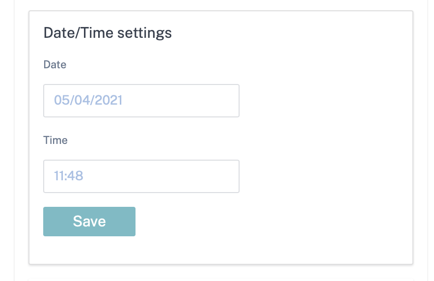 Date and time settings