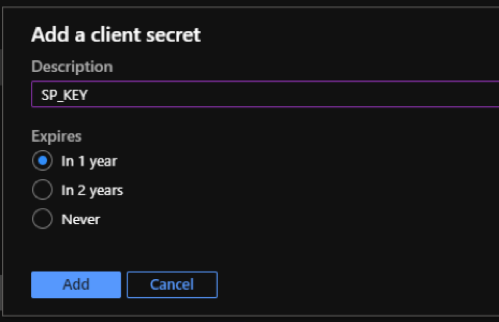 Ajouter un secret client