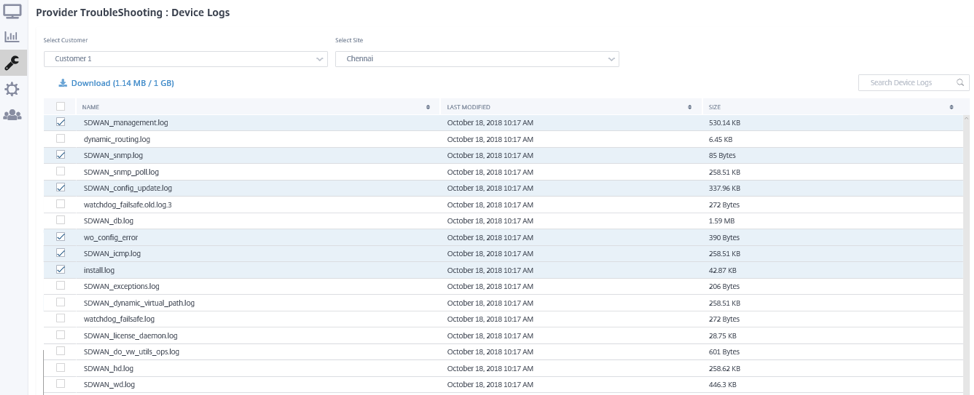 Partner device logs