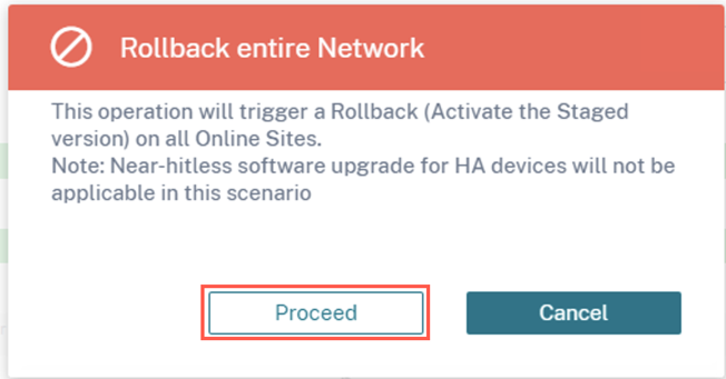 Rollback entire network