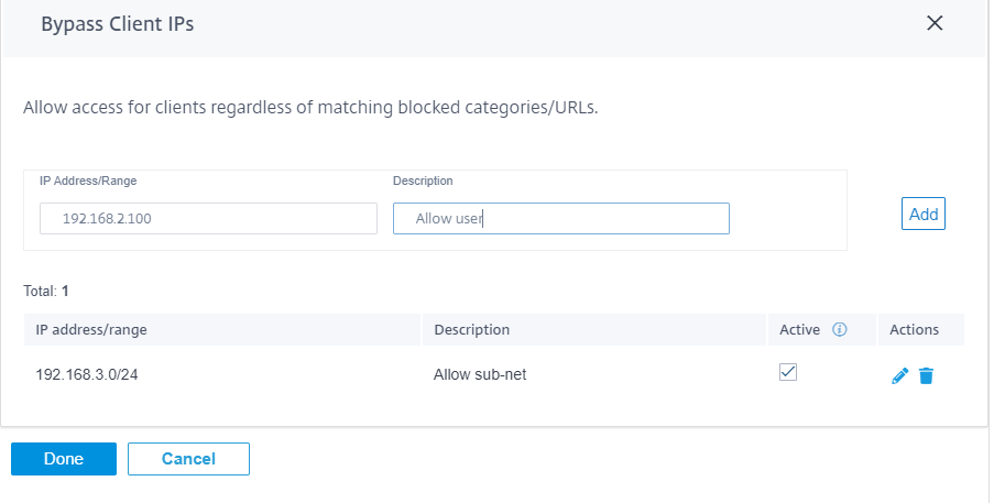 Contourner les adresses IP du client