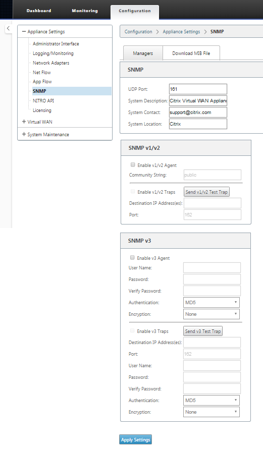 Configuración de SNMP