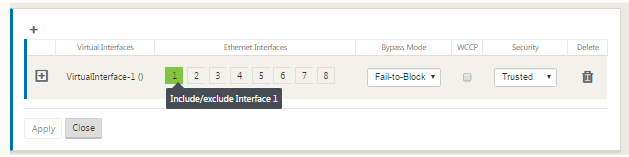 Include exclude virtual interface