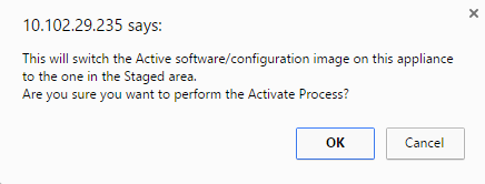 Activation staged confirmation pop-up