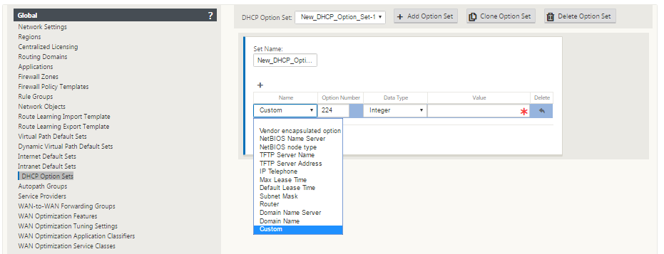 Editor de configuración del servidor DHCP 