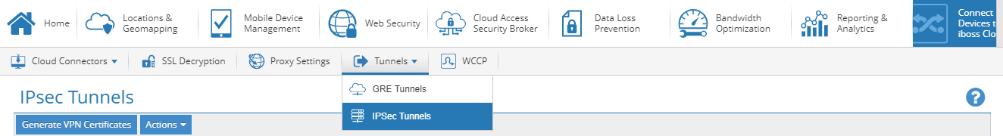 Select IPsec tunnel