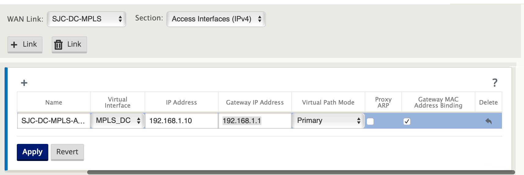 Interfaces de acceso MPLS