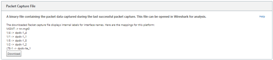 Packet capture file