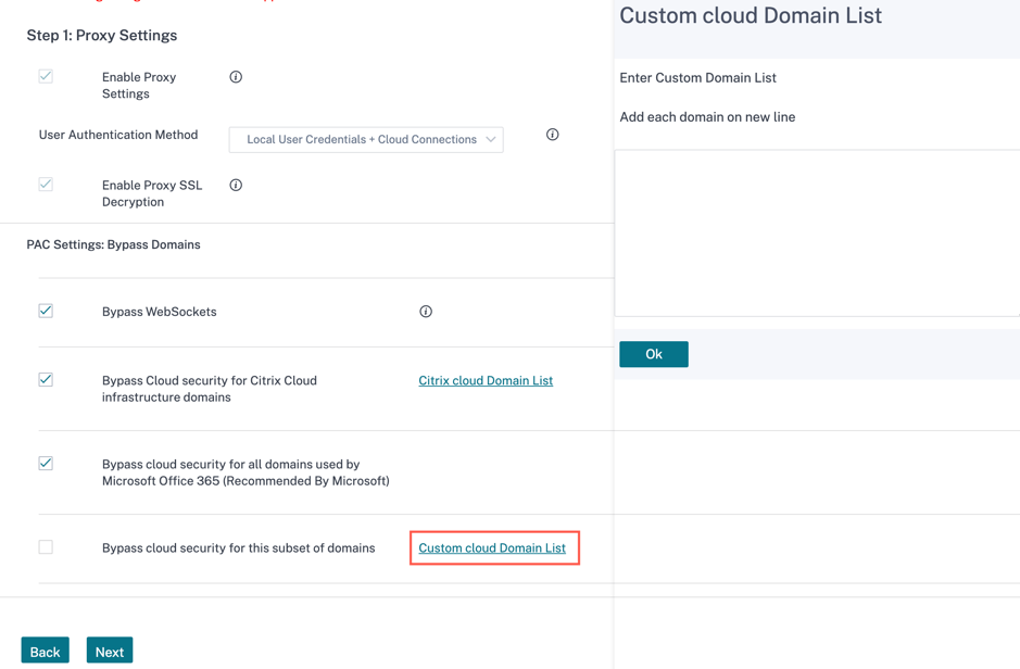 Lista de dominios de Cloud personalizada