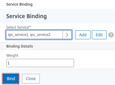 Bind services to virtual server