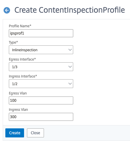 Especificar interfaces y VLAN para el perfil 1