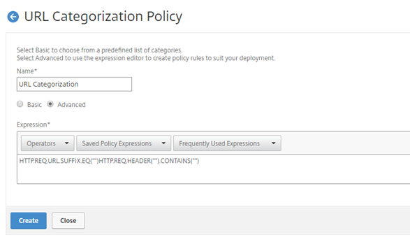 configuring URL categorization policy