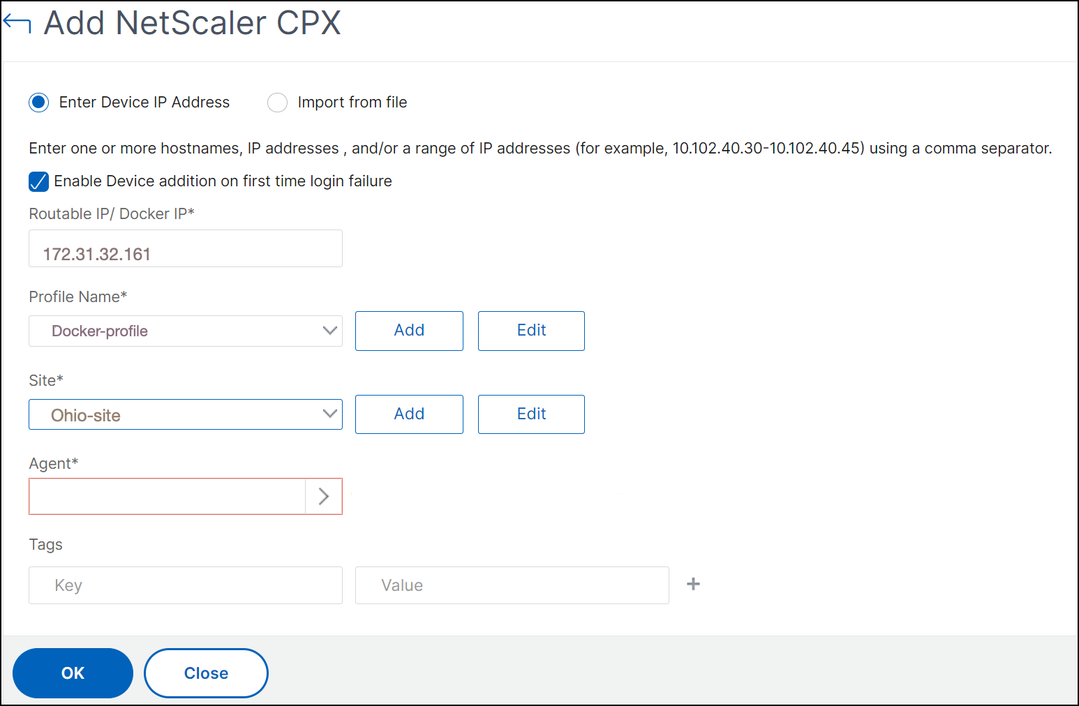 adding cpx instance