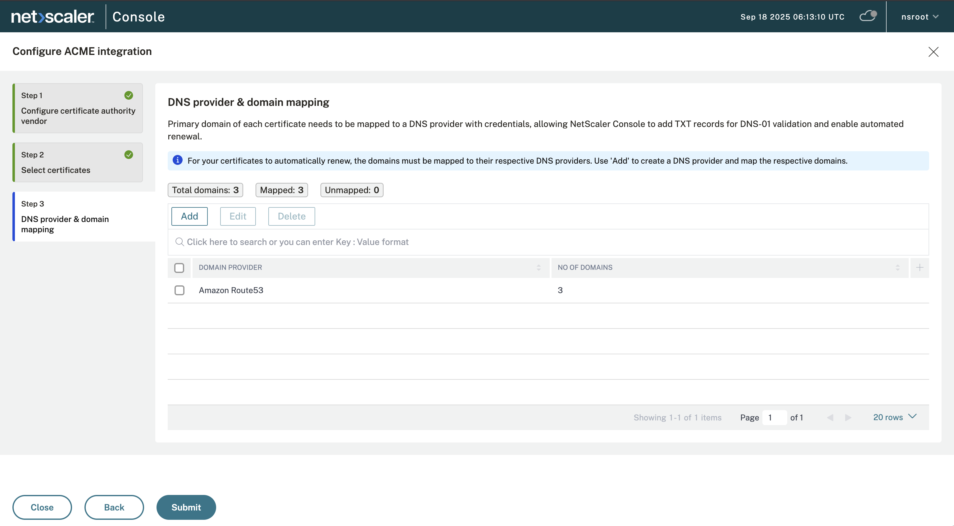 ACME support high-level architecture
