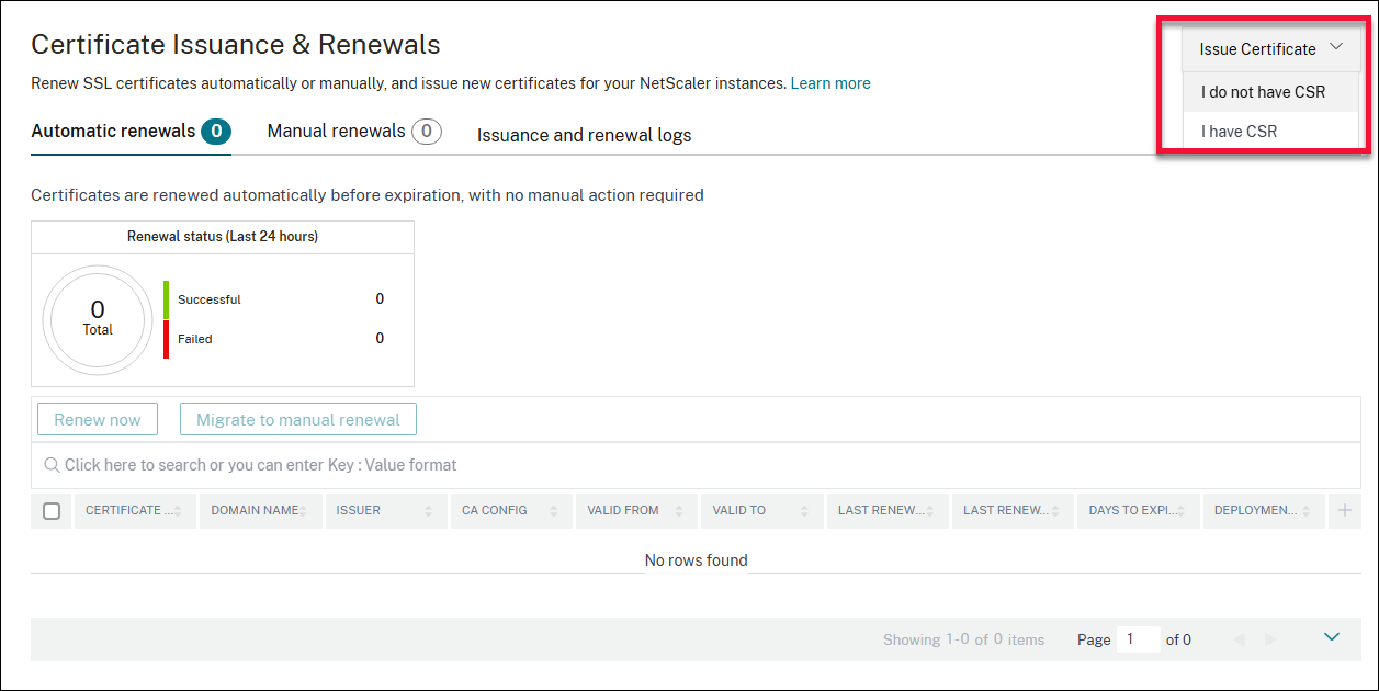 ACME support issue certificate
