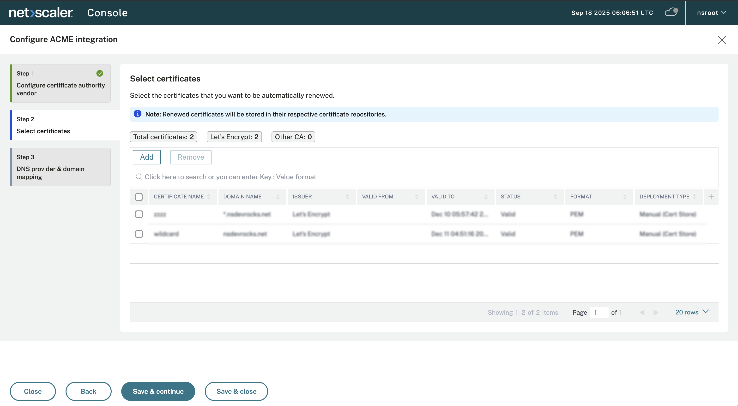 ACME support high-level architecture