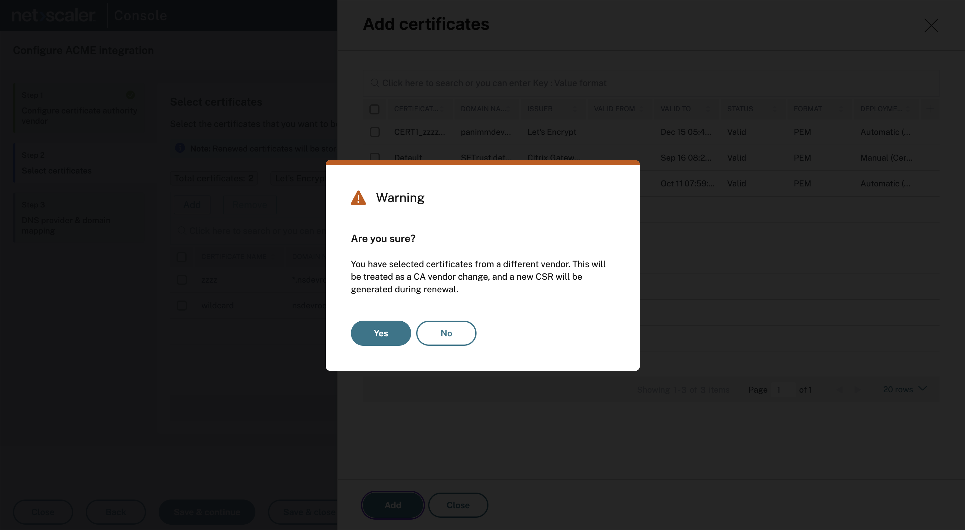 ACME support high-level architecture