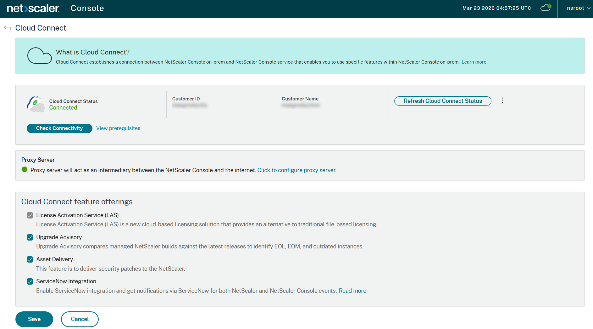 Cloud Connect - Status