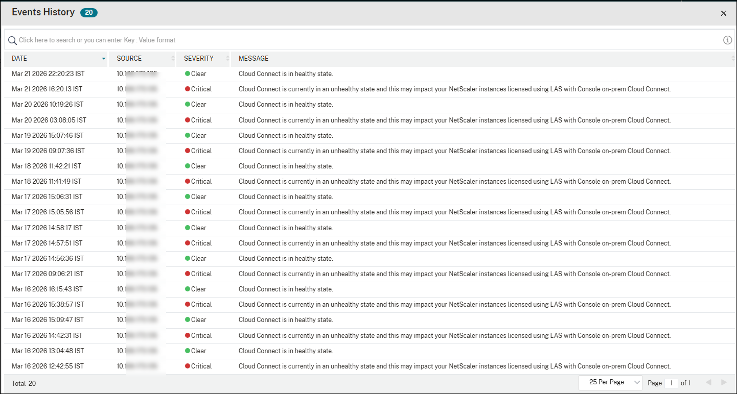 Cloud Connect - System events 1