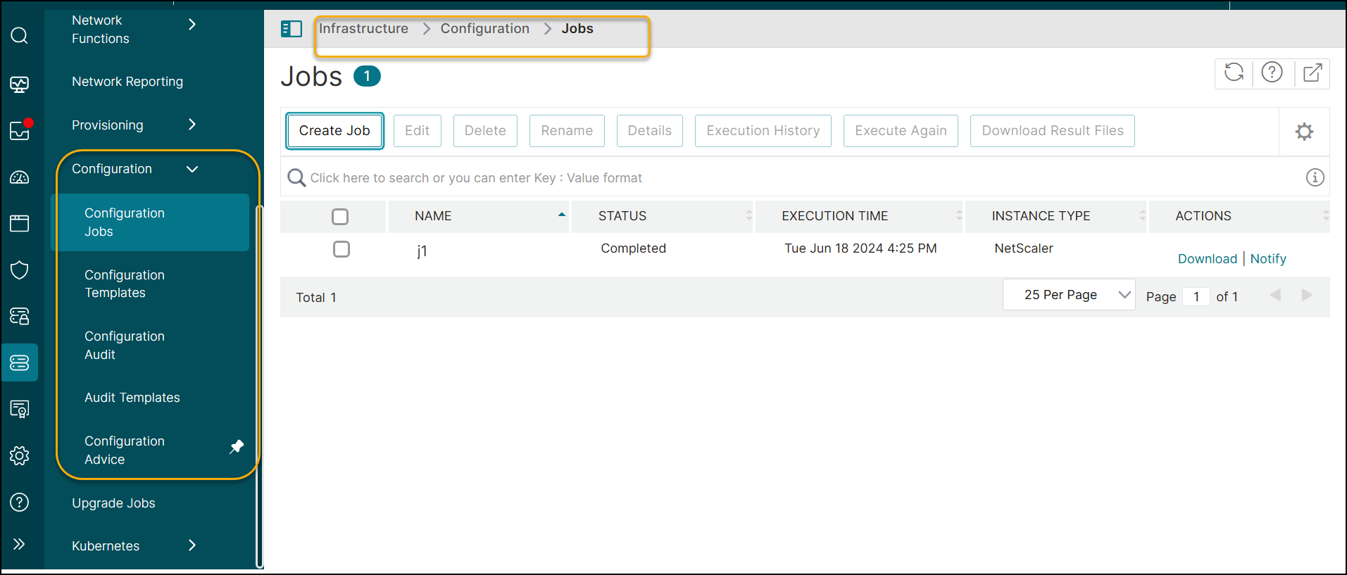 Configuration node changes