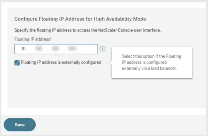 Configure a floating IP address