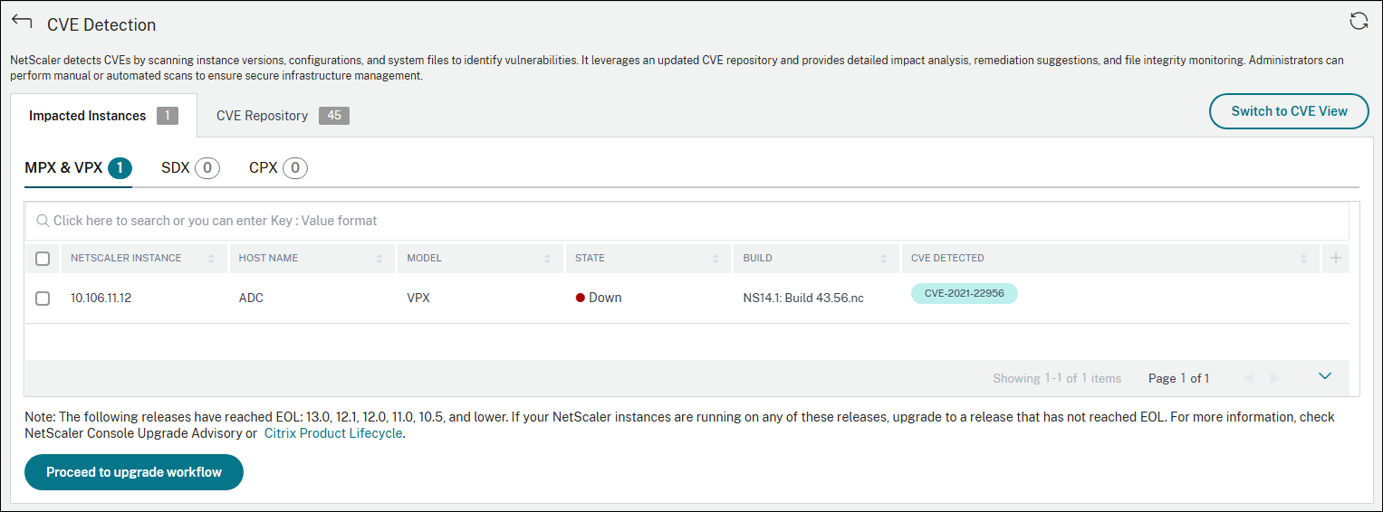 CVE detection section