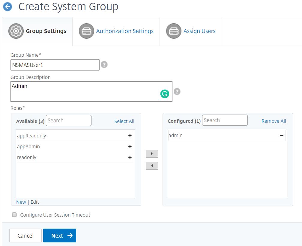 Create system group