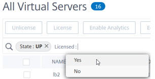 Select Yes to view licensed servers