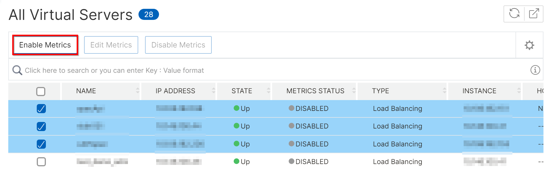 Enable metrics